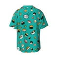 thumbnail image 2 of KLL Sushi Print Men's Shirt Short Sleeve Button Down Summer Cuba Beach Shirts- Small, 2 of 7