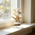 thumbnail image 4 of CaiYueKe Acrylic Rotating Flower Decor with Base Artistic Lily Decoration Modern Floral Home Decor Accent for Tabletop Shelf Living Room Office Decorative Ornament Gift Idea, 4 of 6
