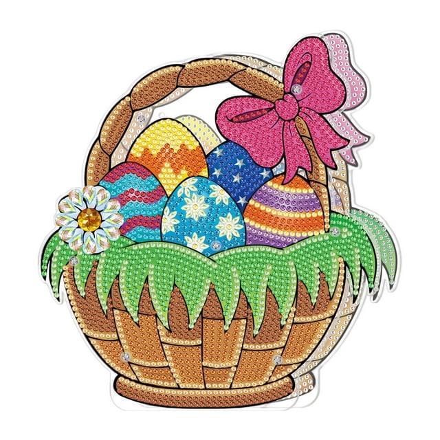 veasfak 5D DIY Diamond drawing Easter Rabbit Decoration Desk Decor Creative Luminous Holiday Gift for Kids Adults Handmade Painting by Numbers D