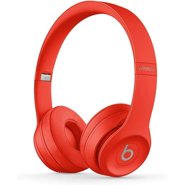 Casque Supra-Auriculaire Sans Fil Beats Solo3 Remis à Neuf - Puce W1, Bluetooth Classe 1, 40 Heures d'Écoute, Microphone et Commandes Intégrés - (Rouge)