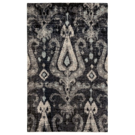 Jaipur Living Zenith Indoor/ Outdoor Ikat Black/ Blue Runner Rug 2'6