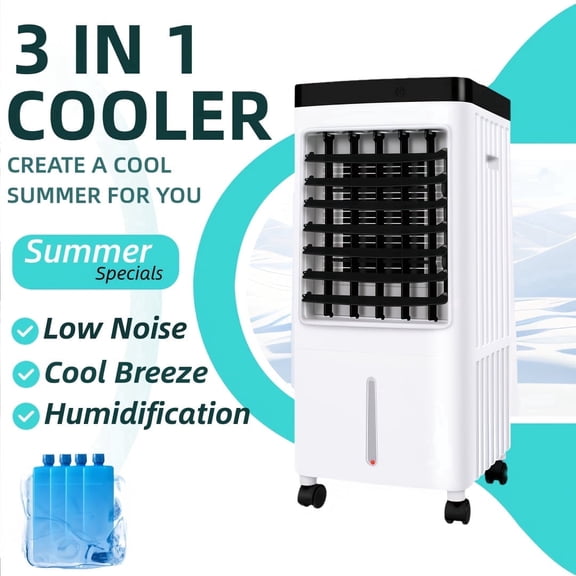 TAZTIR Portable Air Conditioners, Evaporative Air Cooler , Portable AC large-capacity water tank & 3 Speeds, Personal Air Cooler with Remote, Fast Cooling Windowless Air Conditioner for Room