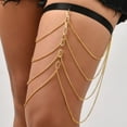 thumbnail image 2 of Kelon Intimates Accessory Clearance Women's Lace Underwear Jewelry Sexy Personality Leg Chain Retro Exaggerated Elastic Rope Pearl Multi Layer Leg Chain, 2 of 4