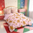 thumbnail image 2 of Manfei Christmas Golden Snowflake 7pcs Queen Bedding,Festive Farm Cattle Bedding Comforter Set Queen,Pink Reversible, 2 of 7