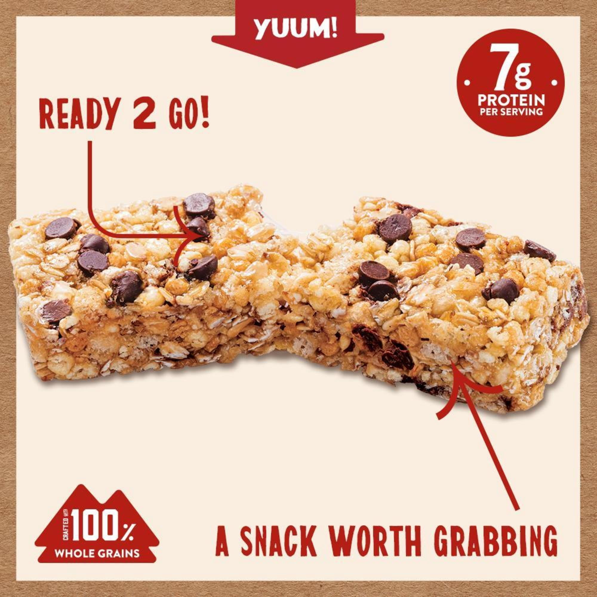 (3 pack) Kodiak Protein Packed Peanut Butter Chocolate Chip Chewy Granola Bar, 1.23 oz, 5 Count Cardboard Box