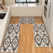 IsecretJoy Washable Kitchen Rugs Sets of 3, Non Slip Kitchen Mats for Floor Waterproof & Stain Resistant Runner Rug for Kitchen, Laundry Room, Hallway
