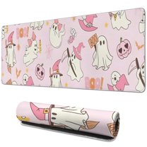 Long Mouse Pads for Desk,Kawaii Halloween Ghost Pattern Desk Mats on Top Of Desks, Desk Mouse Pad Extra Large with 3mm Non-Slip Base and Stitched Edge for Gaming,Office,Work,Home 31.5x11.8in