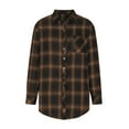 thumbnail image 3 of Patlollav Womens Spring Autumn Lapel Tops Long Sleeve Plaid Shirt Jacket, 3 of 6
