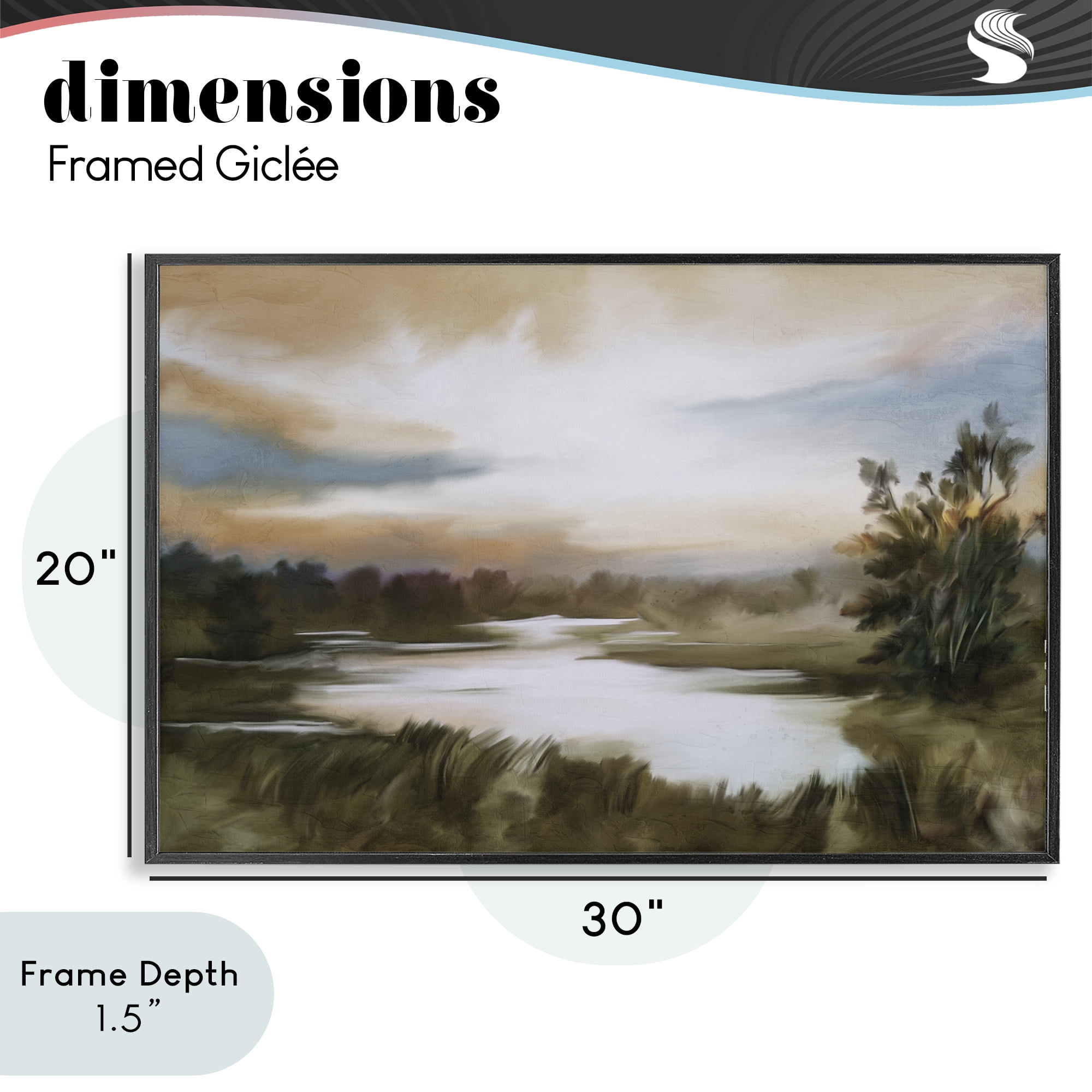 Stupell Industries Sunset Pond Countryside Black Framed Giclee Art, design by Kim Allen