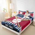 thumbnail image 4 of Homewish Baseball Game Gaming Queen Sheet Sets,Red Blue Flat Sheet,Ball Sport Theme Queen Fitted Sheet For Teens Kids,Breathable Home Decor,4pcs, 4 of 7