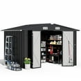 thumbnail image 6 of COMHOMA Outdoor Storage Shed 10 x 8 FT Shed with Lockable Door Steel Garden Shed with Air Vent,Gray, 6 of 9