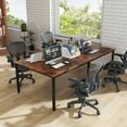 thumbnail image 2 of Costway 1 PCS 95" x 48" Large Meeting Table Seats up to 10 People 2 Cable Grommets for Office Brown, 2 of 8