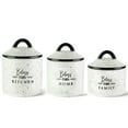 thumbnail image 2 of American Atelier, Round, White Ceramic Kitchen Canisters (Bless This Kitchen, Home & Family), 3pc, 2 of 5