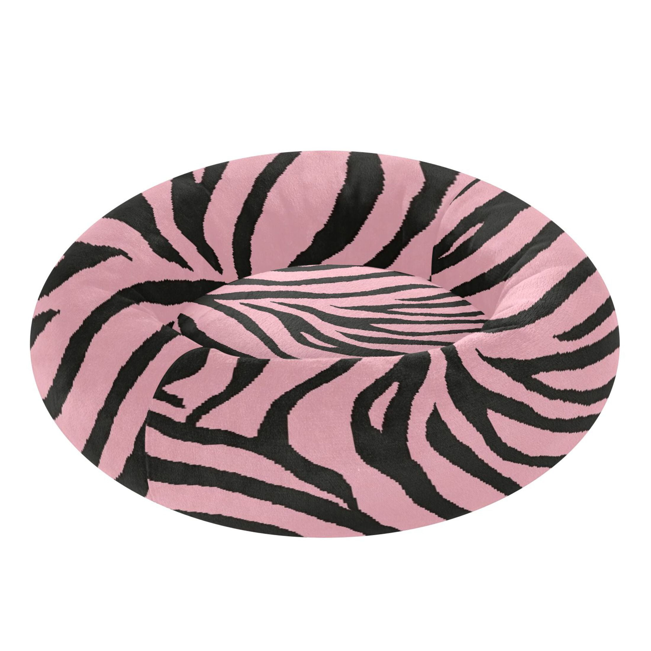 Iauyy Pet Couch Donut Cat Bed for Indoor Cats/Small Dogs Washable & Machine with Non-slip Bottom Calming Cat Furniture, The Perfect Zebra (M)