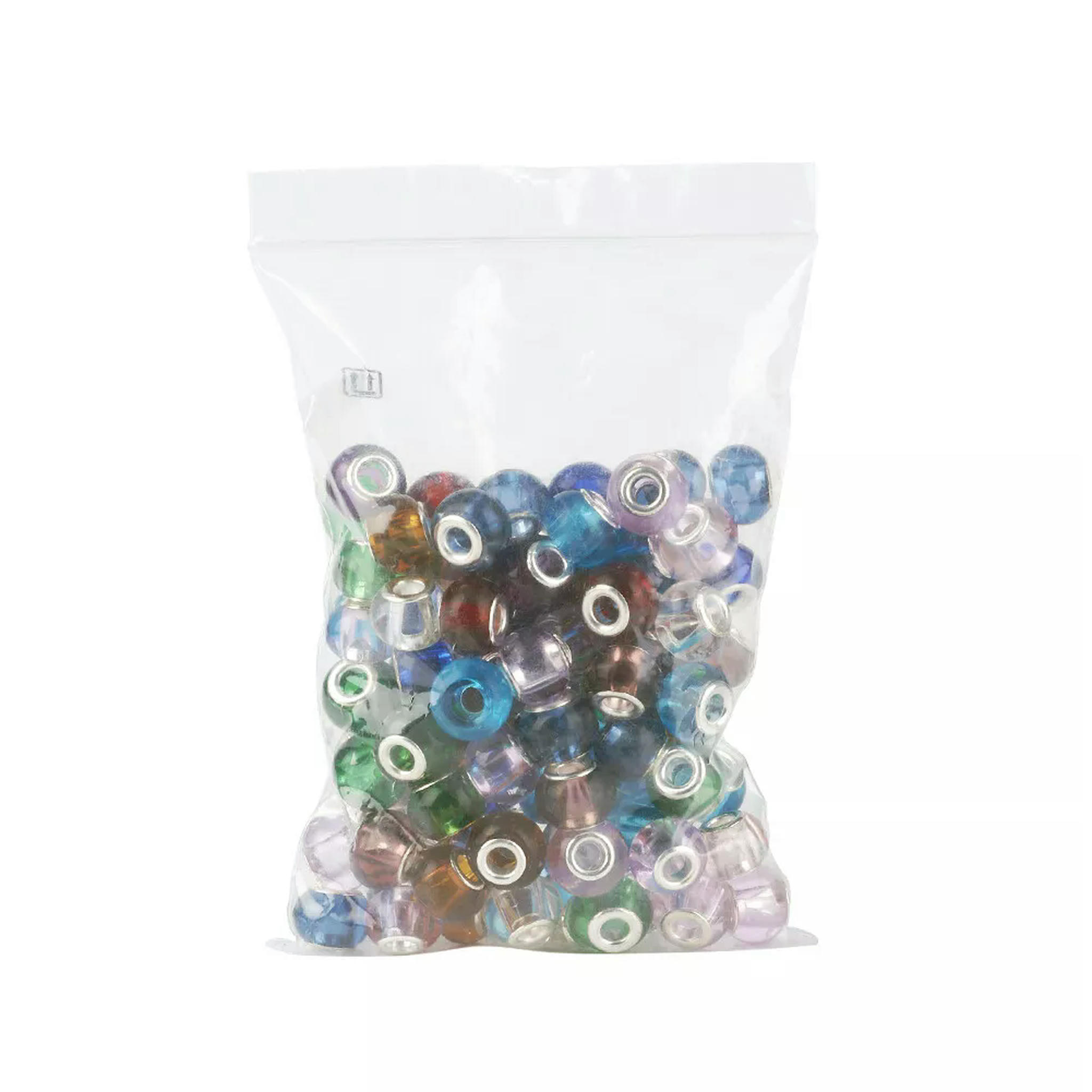 EOEMY 100Pc Rondelle Glass European Beads Large Hole Beads Smooth Beads Spacer 15X12mm