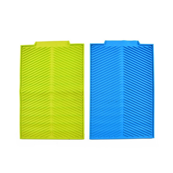 Raindrops Small Dish Drying Mat Silicone Pad Temperature Resistant Drainage for Home Kitchen Sky-Blue 1Pack