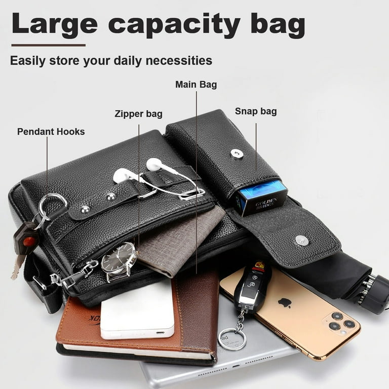 New PU Leather Men's Briefcase With Zipper Business Handbag