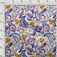 thumbnail image 3 of oneOone Cotton Cambric Purple Fabric Asian Paisley Floral Dress Material Fabric Print Fabric By The Yard 56 Inch Wide, 3 of 4