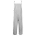 thumbnail image 2 of Keeccty Women Striped Printed Bib Pants Thin Summer Wide Leg One-piece Jumpsuit with Pockets, 2 of 5