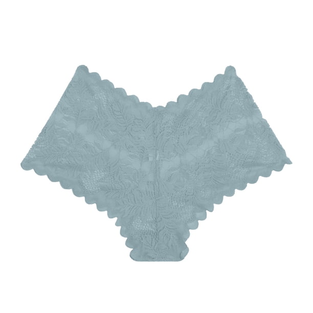 Braguitas sexy de encaje para mujer: braguitas elásticas de cintura media con encaje en contraste, nailon/spandex, lavado a mano, disponibles en tallas S-XL.