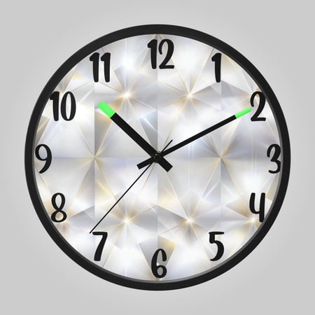 RMDQTR 12 Inch Sound-Activated LED Night Light Wall Clock Silent Sweep Movement Acrylic Face Battery-Operated for Bedroom/Living Room/School// Crystal Prism Starlight