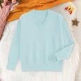thumbnail image 2 of GBSYEWXS Women Sweater V-Neck Long Sleeve Pullover Fashion Solid Color Sweater Outdoor Mint Green, 2 of 3