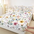 thumbnail image 3 of Manfei Teens Colorful Flowers Girl 4pcs Bed Sheets,Botanical Plants King Sheets,Spring Graden Super Cozy Sheet Set,Microfiber Bedroom Decor, 3 of 7
