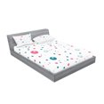 thumbnail image 2 of Ambesonne Modern Fitted Sheet & Pillow Sham Set, Pastel Color Polka Dots, Queen, Blue Pink Grey, 2 of 2