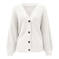 thumbnail image 1 of Gibobby Cárdigan para mujer Cárdigans De Mujer Abrigo De Punto Grueso Otoño Invierno CáRdigan Mangas Largas Sólido Abrigo Informal Abrigo Suéter(Blanco,G), 1 of 5