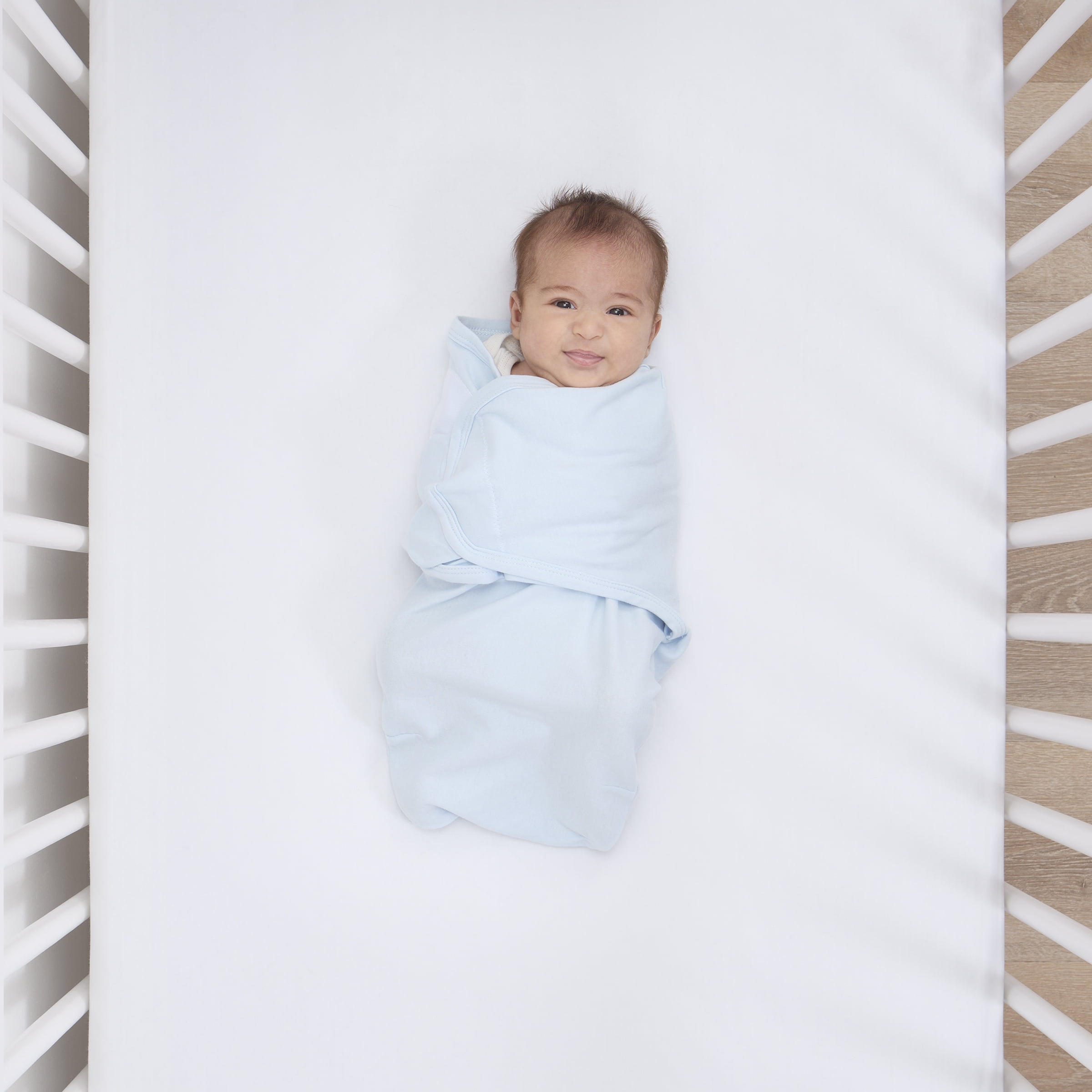 Parent's Choice 100% Cotton 3-Pack Adjustable Baby Wrap Swaddles for Boys, Solid Colors, 22" x 27"