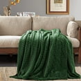 thumbnail image 4 of Mantas de forro polar, mantas acogedoras de franela supersuave para adultos, manta peluda ligera y lavable para sofá cama, oficina, cálidas mantas de felpa para todas las estaciones (50" x 70", verde JAMW Sencillez, 4 of 5