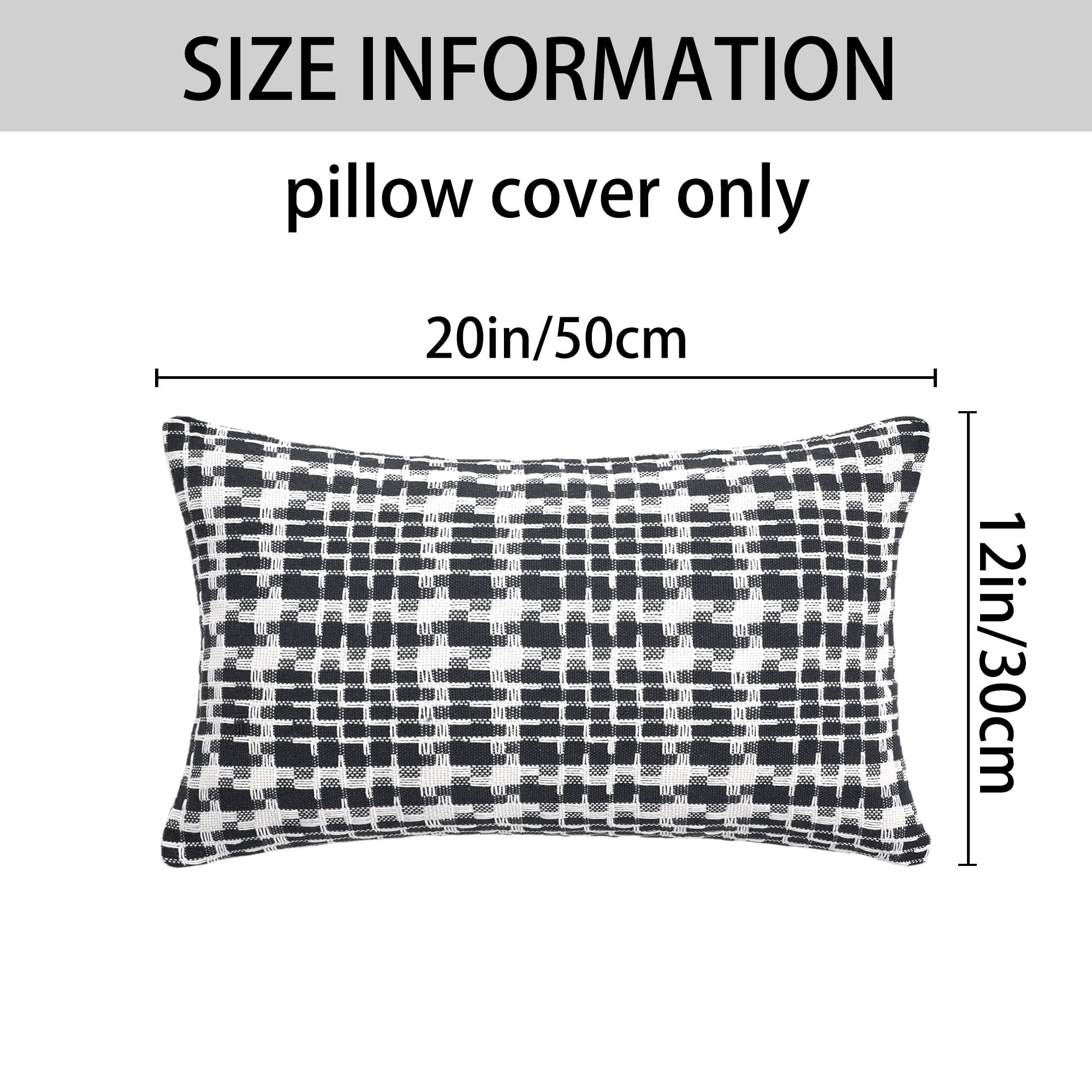 Unique Bargains Pack of 2 Decorative Throw Pillow Covers 20" x 12" Dark Grey