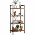 thumbnail image 2 of CONCETTA Bookshelf, 4-Tier Small Industrial Storage Shelf & Shelves, Metal Bookcase for Home Office, Living Room, Rust Brown, 2 of 8