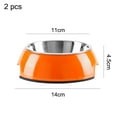 thumbnail image 2 of Pet stainless steel dog bowl food bowl double layer melamine cat bowl pet bowl - orange, 2 of 5
