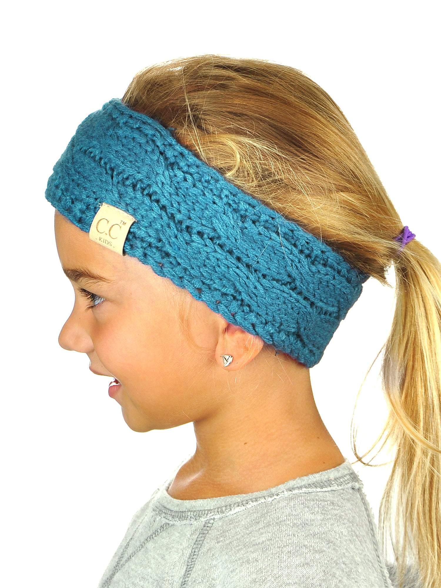 Fleece Kitty Kat Ear Warmer Headband Turquoise Blue