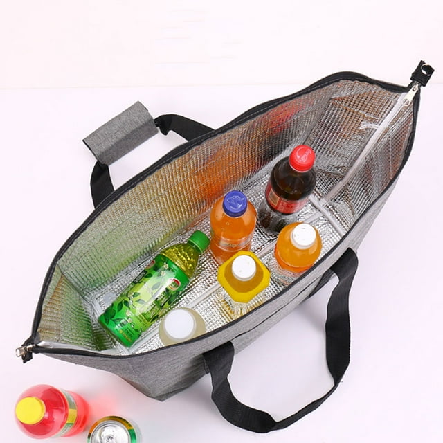VONKY Picnic Cooler Bag Foldable Durable And Easy To Carry Easy To Clean Cloth Foldable Picnic Bag blue small