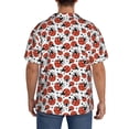 thumbnail image 5 of Fotbe Red Ladybugs print Short Sleeve Button Down Shirts for Men Casual Summer Beach Wrinkle Free Shirt-Small, 5 of 7