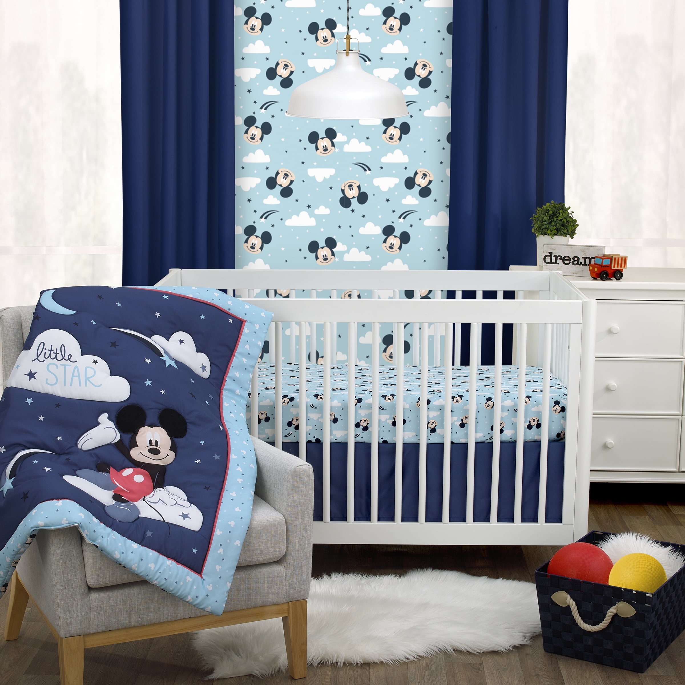 Mickey Mouse Crib Baby bedding cribs for babies cot bumper bed around piece set 