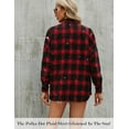 thumbnail image 3 of Womens Plaid Blouses Collared Long Sleeve Button Down Tops Business Casual Shirt Jacket, 3 of 6