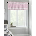 thumbnail image 4 of Kitchen Cafe Valance Curtain for Small Windows,Rustic Modern Minimalist Art Rod Pocket Short Valances White Stripe Line on Pink Window Treatment Panel for Living Room/Bedroom/Bathroom,42x18in, 4 of 8