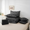 thumbnail image 6 of Manfei Princess Bow Knot Bedding Comforter Set 7pcs, Cute Bowtie King Bedding Sets for Girls, Black Bow Ribbon Bed Sheets, Super Cozy Room Decor, 6 of 8