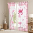 thumbnail image 3 of Feelyou Buffalo Pink Bowknot Black Out Curtains for Kids, Initial E Letter Curtains Pack of 2 (42x63 Each), Kawaii Princess Style Bedroom Curtains, Blackout Curtains Room Decor, 3 of 6