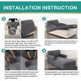 thumbnail image 7 of Chaise Lounge Cover - Stretch Jacquard Slipcover for Double Arm Chaises, Breathable Lattice Pattern Furniture Protector, Machine Washable Sofa Cover for Living Room/Bedroom (Grey), 7 of 7