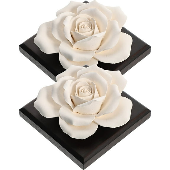 NIAIZEK Black Ceramic Rose Diffuser for Home and Car, 2-Pack Air Freshener, Aromatherapy Scented Oil