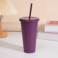 thumbnail image 5 of Assorted solid color reusable 710ml 24oz plastic cup cold cup coloured cup takeaway straw cup glasses with straw and lid, 5 of 5