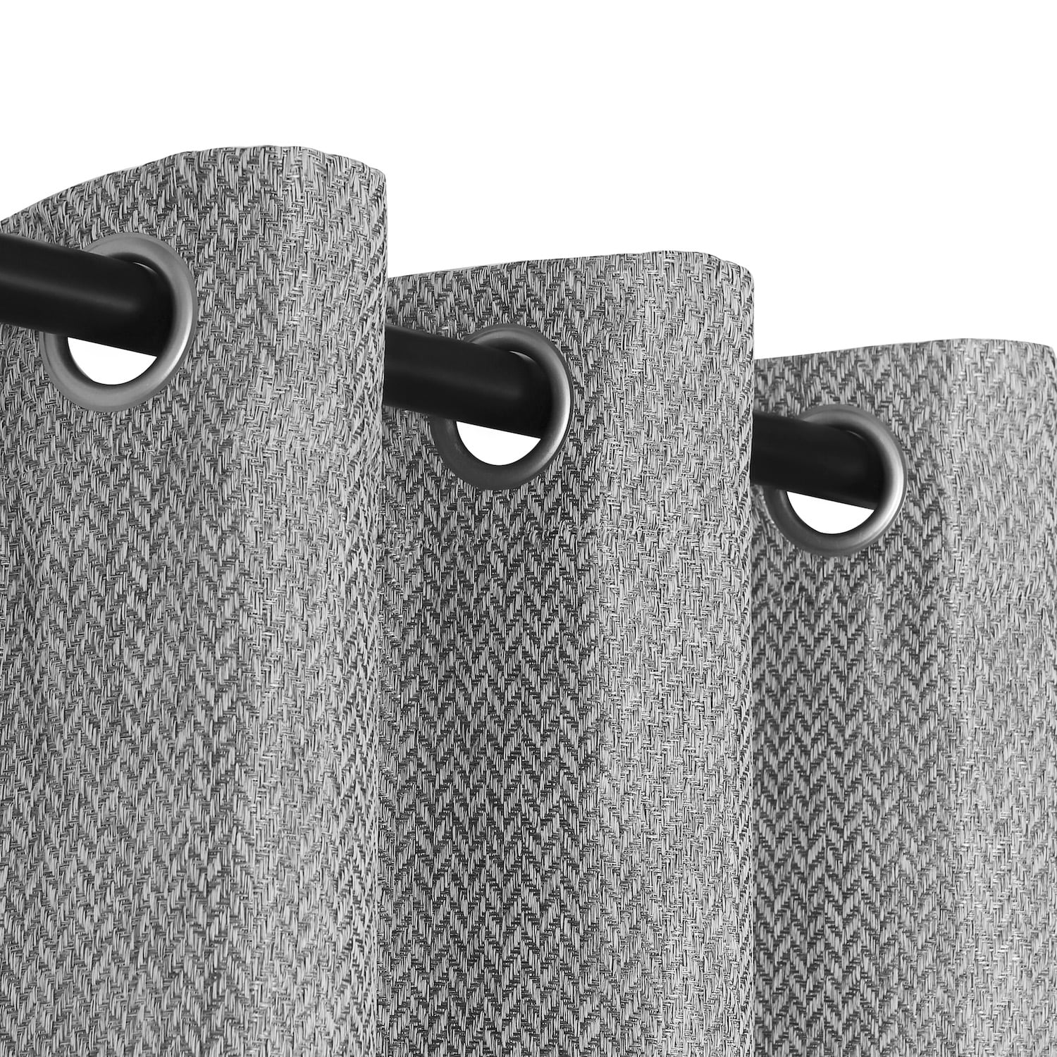 Dainty Home Boston Heavy Textured Blackout Grommet Window Curtain Panel Pair in Charcoal