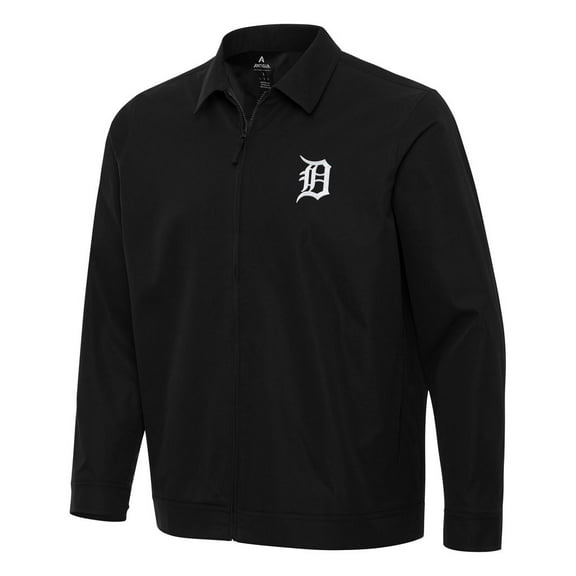 Men's Antigua Black Detroit Tigers Pivot Full-Zip Jacket
