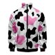 thumbnail image 3 of Chaqueta con estampado 3D de manchas de vaca en blanco y negro para hombre y mujer, abrigos informales de manga larga, gran oferta, chaquetas con cremallera para primavera y otoño, ropa de abrigo, 3 of 5