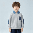 thumbnail image 2 of YOUYEDIAN Toddler Boys Fleece Sweatshirts Casual Cute Long Sleeve Lapel Pullover Sweater, 2 of 5