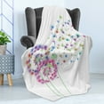 thumbnail image 4 of Dandelion Soft Flannel Fleece Throw Blanket, Colorful Blowball Flowers in Wind Flying Away Spring Season Inspiration, Cozy Plush for Indoor and Outdoor Use, 50" x 70", Multicolor, by Ambesonne, 4 of 5